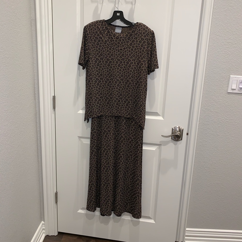 Animal print maxi dress with top